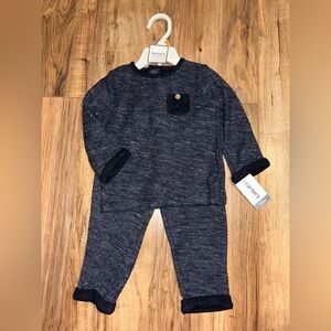 NEW WITH TAGS Carter's Dark Navy Marled Knit Two-Piece Set. 12 months